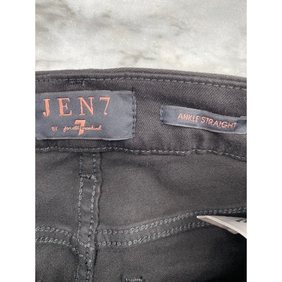 Jen7 by 7 For All Mankind 7FAM NWT Coated Ankle Straight Leg Jeans Black 0 New - Picture 7 of 9